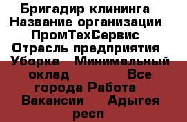 Бригадир клининга › Название организации ­ ПромТехСервис › Отрасль предприятия ­ Уборка › Минимальный оклад ­ 30 000 - Все города Работа » Вакансии   . Адыгея респ.